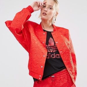 Red adidas bonded lace bomber